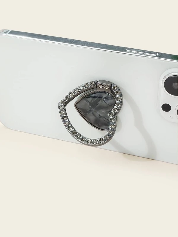 Rhinestone Heart Phone Ring Holder