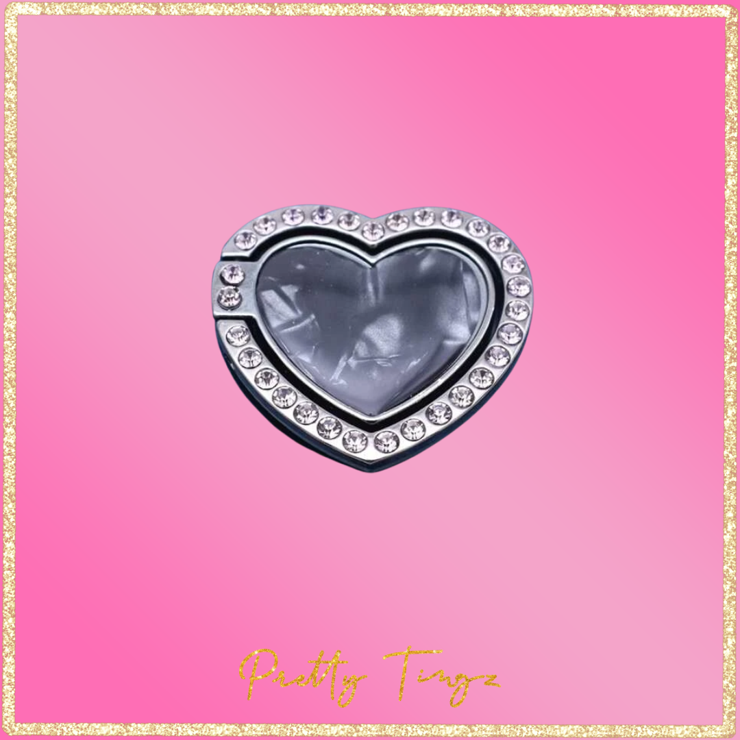 Rhinestone Heart Phone Ring Holder